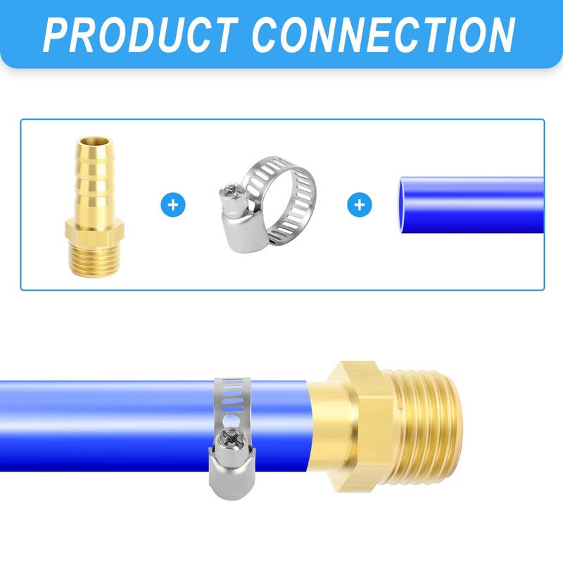 ERGAOBOY 5pcs 25mm OD Barb to 1" BSP Male Brass