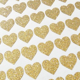 Amaonm 72 Pcs Removable Sparkling Gold Heart Wall Decals Stickers DIY Peel and Stick Art Decor Vinyl Wall Decal for Home Walls Weeding Birthday Party Kids Room Nursery Bedroom Wall Decoration (Gold)