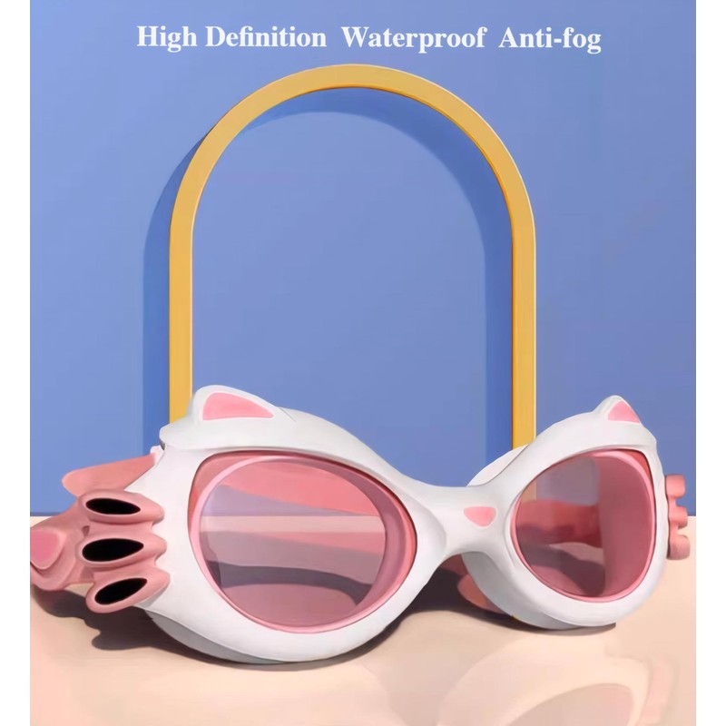 Kids Swimming Goggles, Anti-Fog, UV 400 Protection, PC Lens,Large Frame,