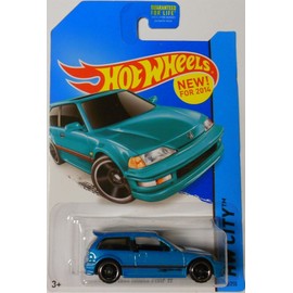 HOT WHEELS HW CITY BLUE 1990 HONDA CIVIC EF ERROR ON WHEEL 30/250