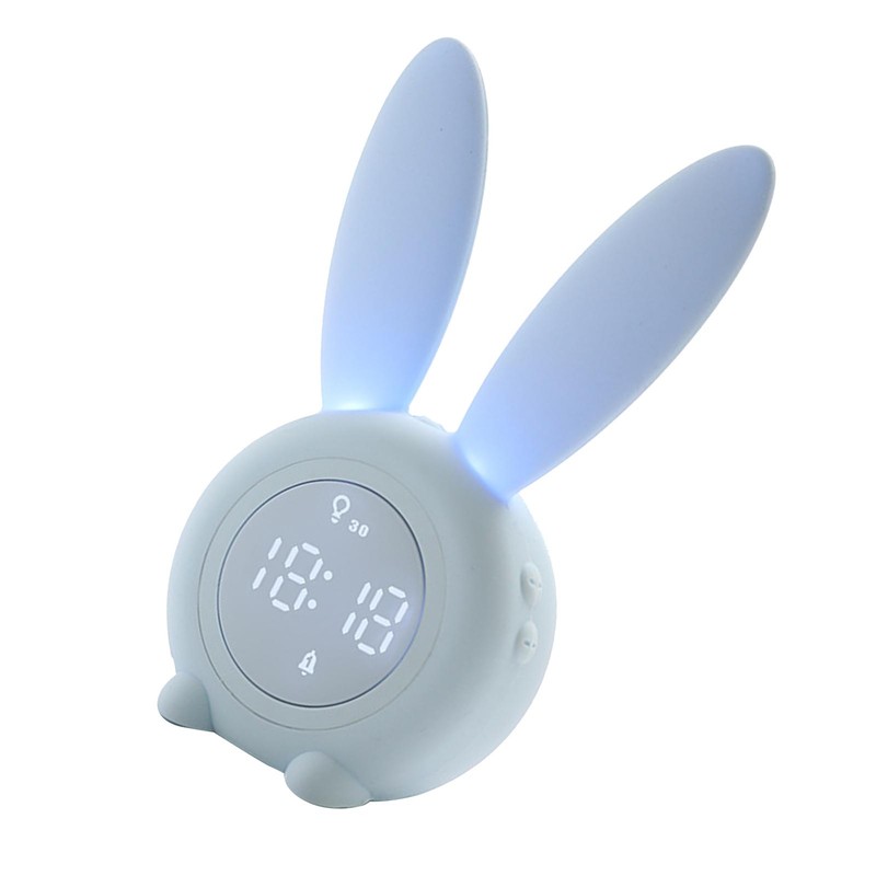 Digital Alarm Clock Cute Bunny Shape LED Night Light Luminous