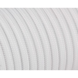 3 m Textile Cable White Plain Colours 3 x 0.75 mm² 3G Cable Lamp Cable Fabric Cable Power Cable Braided Max. 300 V