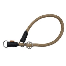 Aiminto Braided Collar, Pro Training Dog Collar, No Pull Round Martingale Collar, Slip Collar with Slidable Stop Ring - Ideal for Large Dogs (XL(1/2") - 26" Long, Khaki)