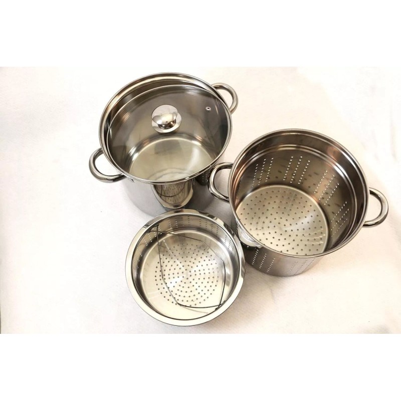 Cook Pro New 8 Quart Stainless Steel 4 Piece Multi-Cookware