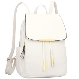 KKXIU Trendy Leather Backpack Purse for Women and Ladies Shoulder Travel Daypacks Bags (A-White)