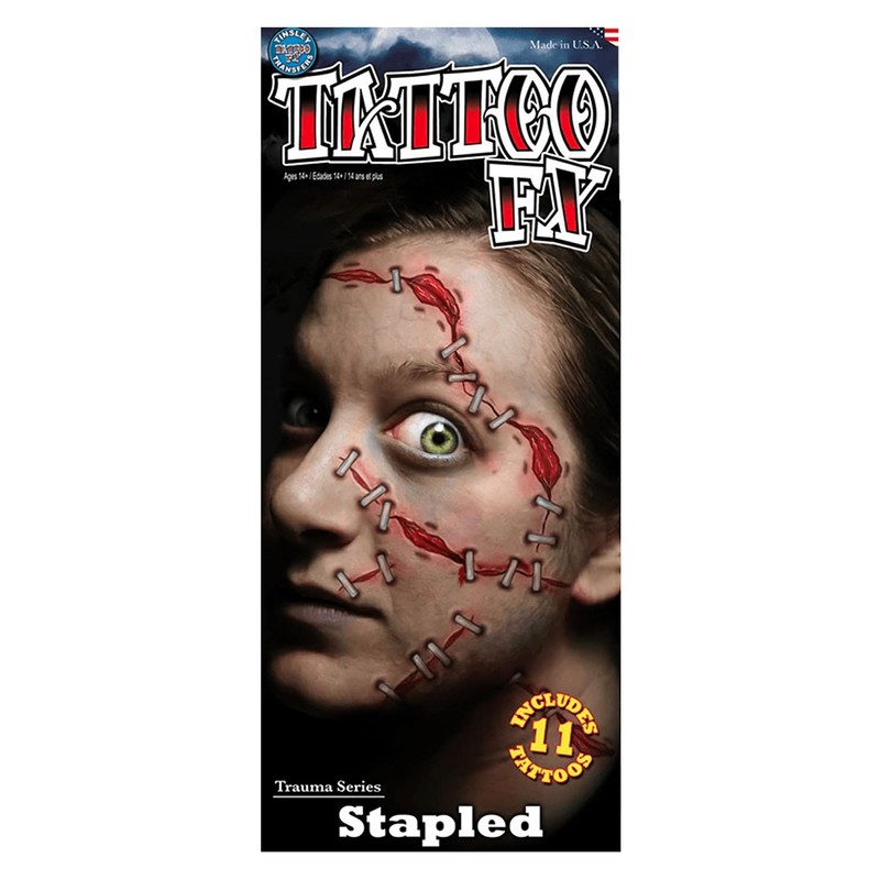 Tinsley Transfers Stapled Trauma Temporary Tattoo FX Kit