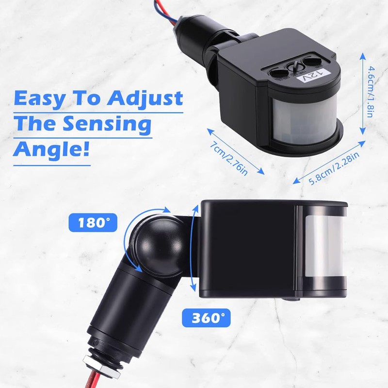 Aqevn 3pcs Black Motion Detector Motion Sensor Light Switch Outdoor