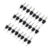 24pcs Stainless Steel Bottle Pourers with Black Plastic Cover Conical