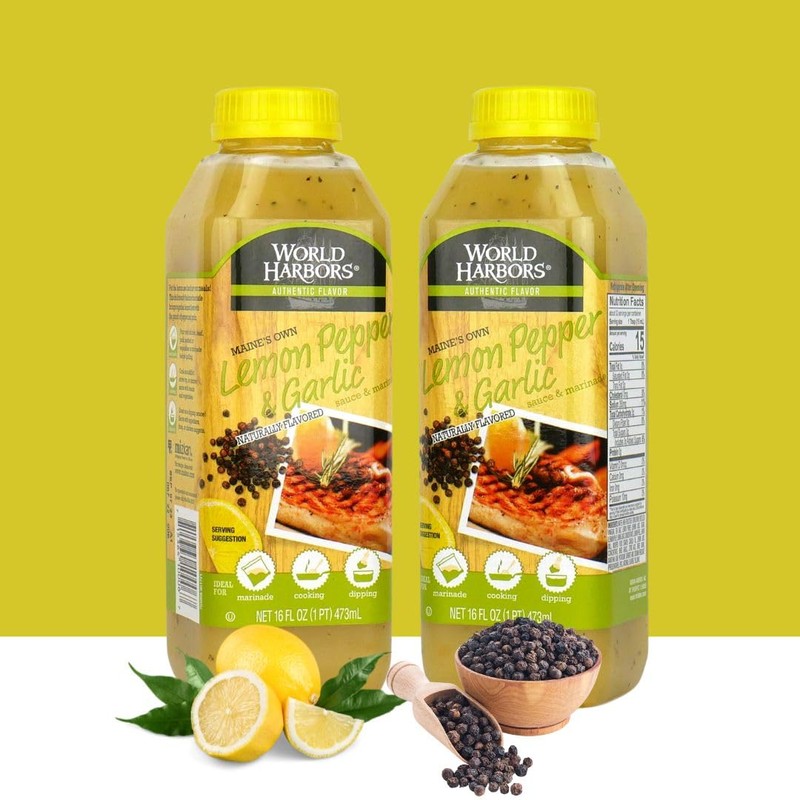 World Harbors Lemon Pepper Garlic Sauce & Marinade, Made in
