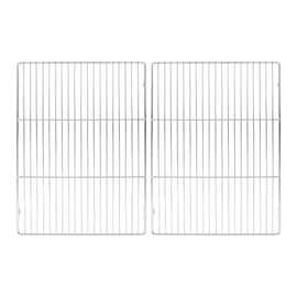 M METERXITY 2-Pack Cooling Rack, 16" x 12" Stainless Steel Baking Rack for BBQ/Cooking/Roasting/Grilling/Steaming/Drying, Wire Cooling Rack for Baking [Silver]