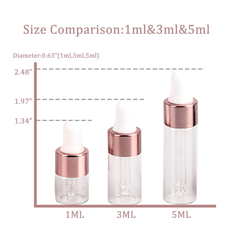Easeen Sample Dropper Bottles, Mini Dropper Bottles with 2 Pcs