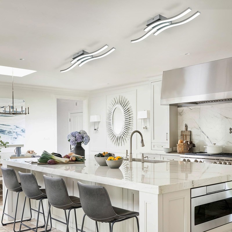 EDISLIVE Modern Dimmable LED Ceiling Light Curved 3 Light 22.5