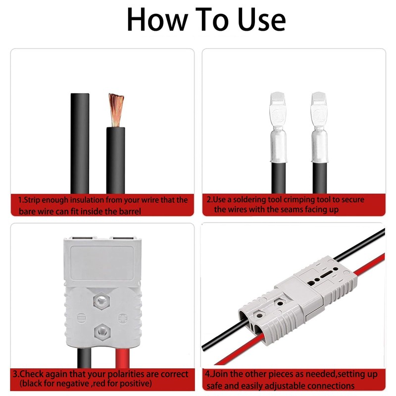 Plug Connectors Tool Compatible with Anderson Style, 10Pcs Grey 50