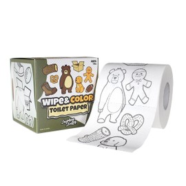 Laughing Smith Funny Toilet Paper - Custom Printed Novelty Tissue Roll with Cute and Funny Shapes Printed on Every Sheet - Wipe & Color Funny Toilet Paper - Perfect for Practical Jokes & Gag Gifts!