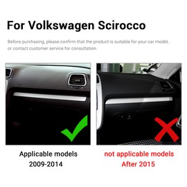 KUNGKIC Carbon Fibre Centre Console Dashboard Trim Decorative Sticker Car Interior Accessories Compatible with Volkswagen Scirocco 2009 2010 2011 2012 2013 2014 Dashboard Trim