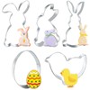 Easter Bunny Cookie Cutter, Pack of 5 Rabbit Cookie Cutters,