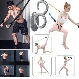 WSOQYEO Heavy Duty Fitness Workout Resistance Band Wall Anchor and Wall Anchor Screw Fittings Suitable for Strength Training Physical Exercises in Home Gyms (Barb Type Wall Anchor)