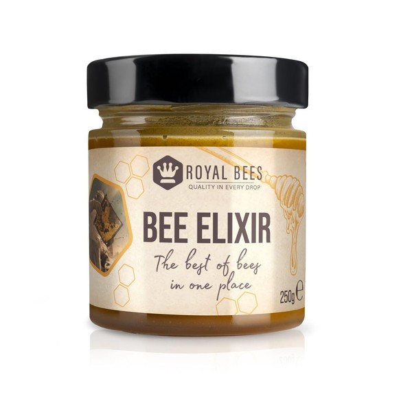 4 in 1 Honey Mix for Immune System Strengthening Health Gift Honey, Propolis, Royal Jelly, Bee Pollen. Honey Gift, Honey Mini. Acacia Honey & Royal Jelly for Physical & Mental Tone