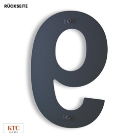 KTC-HOME - Premium House Number Anthracite Including Mounting Material - Powder Coated - Arial - Height 20 cm - RAL 7016 - Rustproof & Weatherproof House Number Plate - House Number 9 -