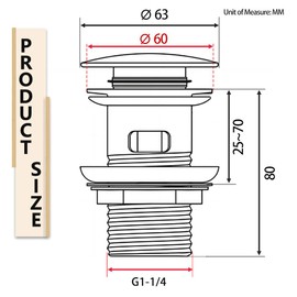 Antfly Drain Fitting Sink with Overflow, Drain Valve, Pop-Up Valve, Universal Drain Fitting for Sink and Washbasin (Silver)