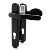 TSS Black UPVC Door Handle Pair Set, Sprung, 92mm PZ