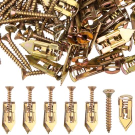 PAGOW 60 Pcs Self-Drilling Anchors, Ancors and Screws for Heavy Duty, Metal Screw Anchors Kit, No Drill and Holes in Wall (30 Pcs Steel Anchors 0.47"x1.1" + 30 Pcs Zinc Screws 0.3"x1.38")