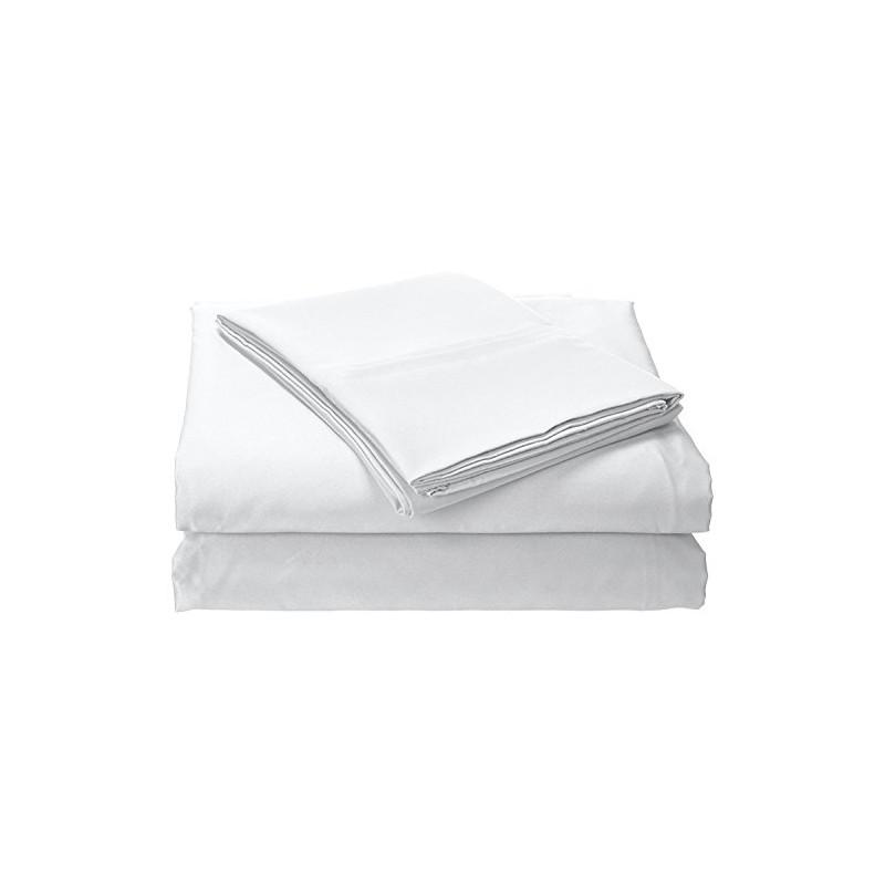 Tribeca Living MF110DPSSTWWH Solid Deep Pocket Sheet Set, Twin, White