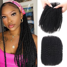 HLSK Afro Kinkys Bulk Human Hair 20Inch 45g±5g/Pack for Dreadlock Extensions,Repair Locs, Twists and Braids Afro Kinky Curly bulk 100% Human Hair Natural Black Color