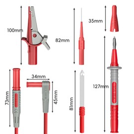 Cleqee Multimeter Test Leads Kit 10PCS Test Cable Probes 4mm Banana Plug with Alligator Clips Wire Piercing Probes for Electrical Testing 1000V 10A