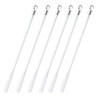6 Pack Blind Wand with Metal Hook, 12 Inch White