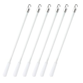 6 Pack Blind Wand with Metal Hook, 12 Inch White Fiberglass Window Blind Tilt Wand, Vertical Blind Wand Control Replacement, Blind Rod Replacement, Blind Opener Stick
