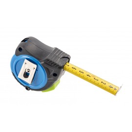 Högert Technik - Maßband 5m 19mm nylon 2-seitig - kompaktes, universell einsetzbares Bandmaß - Doppelseitiger Druck - automatischer Riemenwickelmechanismus - praktischer Gürtelclip