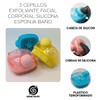 3 Cepillos Exfoliante Facial Corporal Silicona Esponja Baño