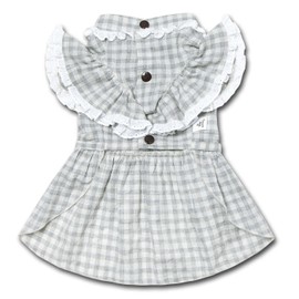 Touchdog 'I Love Poochi' Classical Fashion Plaid Dog Dress, Large, Grey