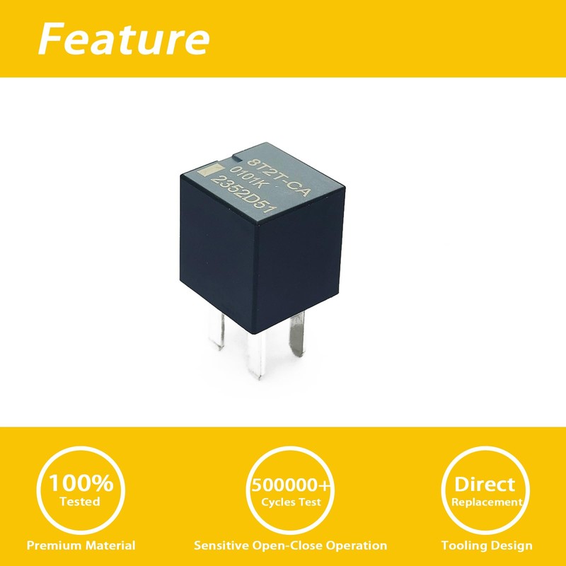 GROBARPART 4 PCS 8T2T-CA 0101K Relay 12VDC 20A Relay Compatible