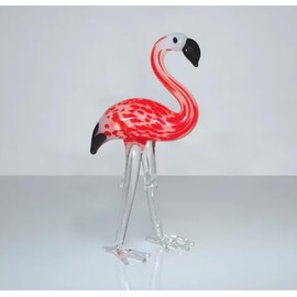 JRose Collections Elegant 10x5cm Glass Crystal Flamingo Figurine – Handcrafted Decorative Ornament for Home Décor