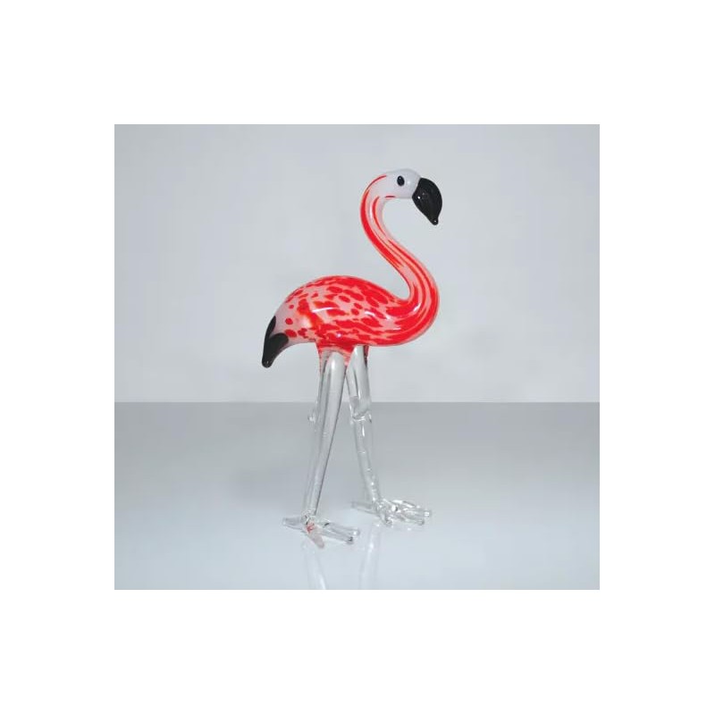 JRose Collections Elegant 10x5cm Glass Crystal Flamingo Figurine – Handcrafted
