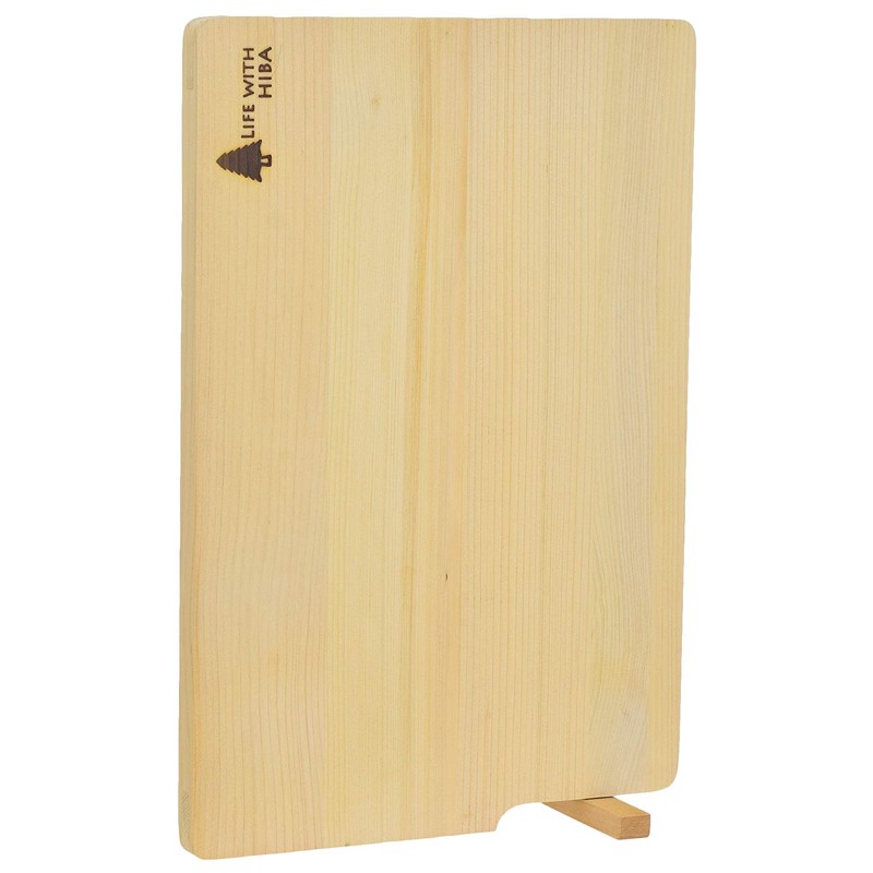 Umezawa 205612 Aomori Hiba Wooden Cutting Board with Stand, Medium,