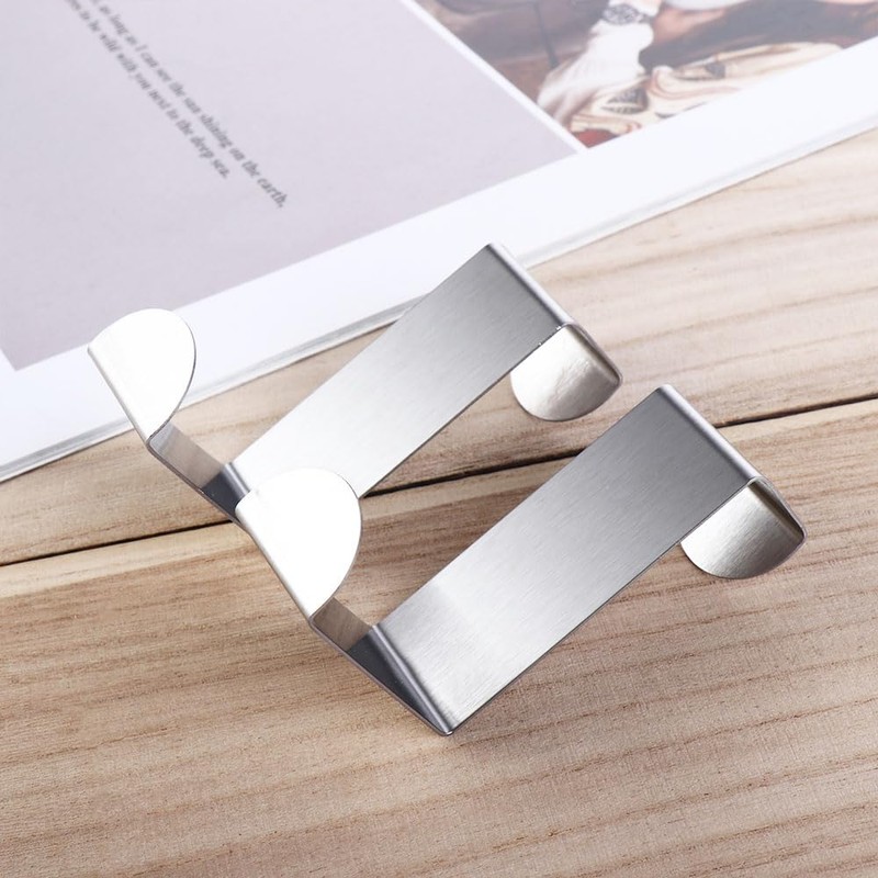 Vctitil 2Pcs Stainless Steel Over The Door Hooks,Z Shape Back