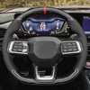 MEWANT Steering Wheel Cover for Ford Mustang 2024 Hand-Stitched Leather