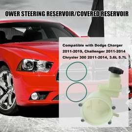 603-939 Power Steering Pump Fluid Reservoir with Cap&Seals, Replacement for Dodge Charger 2011-2019, Challenger 2011-2014 & Chrysler 300 2011-2014, 3.6L 5.7L, Replaces#68059524AK, 68059525AK