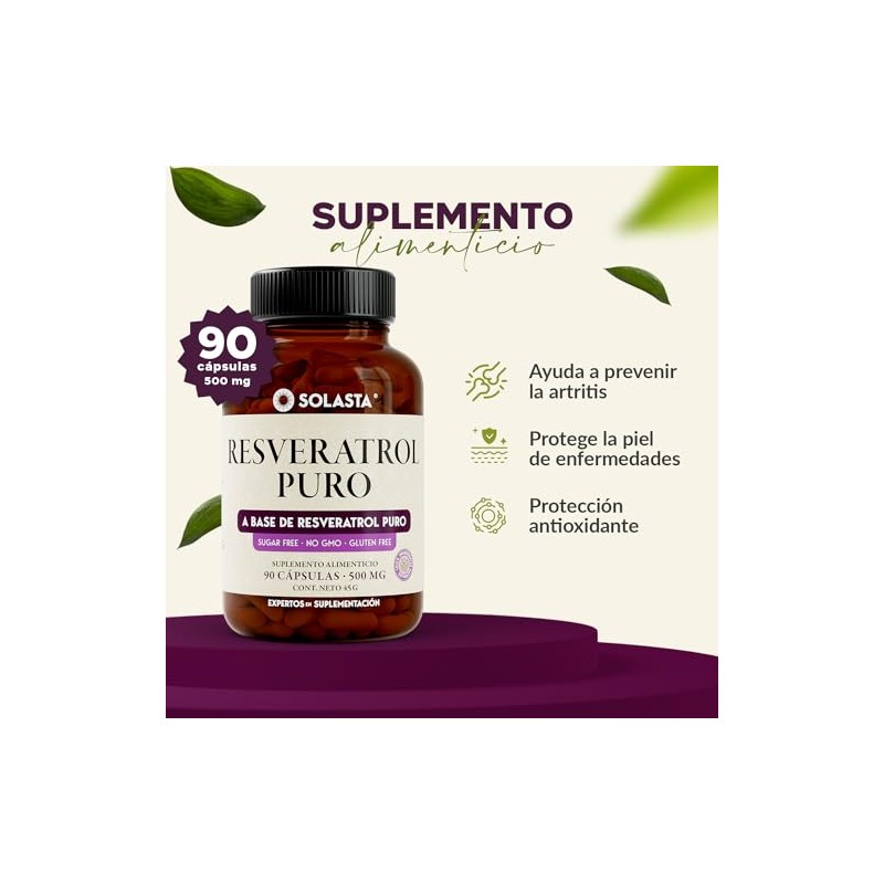 RESVERATROL | Solasta | Cápsulas de 500mg de Fácil Absorción