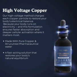 Colloidal Copper Supplement 99.99% Pure Elemental Copper Dietary Mineral for Immune Support, Joint Health, Skin, Hair, and Overall Wellness