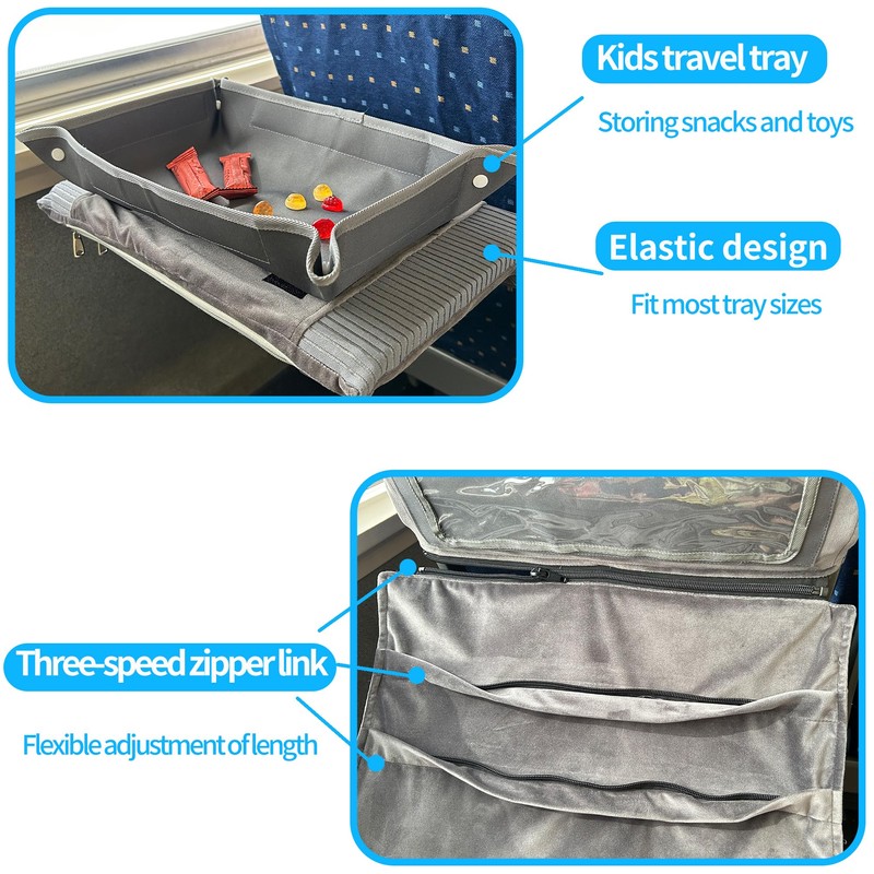 NNOODUST Toddler Airplane Bed with Kids Travel Tray