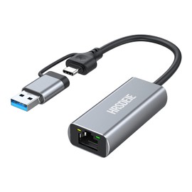 USB C to Ethernet Adapter, USB C to RJ45 (USB A+C Ethernet UK)