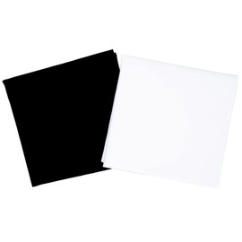 19inch Handkerchief Set 2 Pieces Black White Formal Simple Japan-Made 100% Cotton Unisex for Funerals Weddings Receptions (2-Piece Set, White and Black)