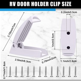 Timtin 12 Pack RV Door Holder Clip, RV Baggage Door Latch Catch, White Plastic Camper Storage Spring Clip Compartment Catch Holder with Screws for Camper Trailer Motorhome Vans Travel Room