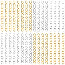 200Pcs Necklace Chain Extender for Jewelry Making 5cm Tail Extender Chain Silver and Gold Extension Tails Removable Stainless Steel Extension Chains for Necklace, Bracelet, Key Chains, Anklets