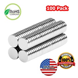 Magnets 5/16x1/16 Round Disc - Magnetic Circle Fastener Holder Space Organizer Office Sticker Tool Circular Magnet Discs (100 Pack)