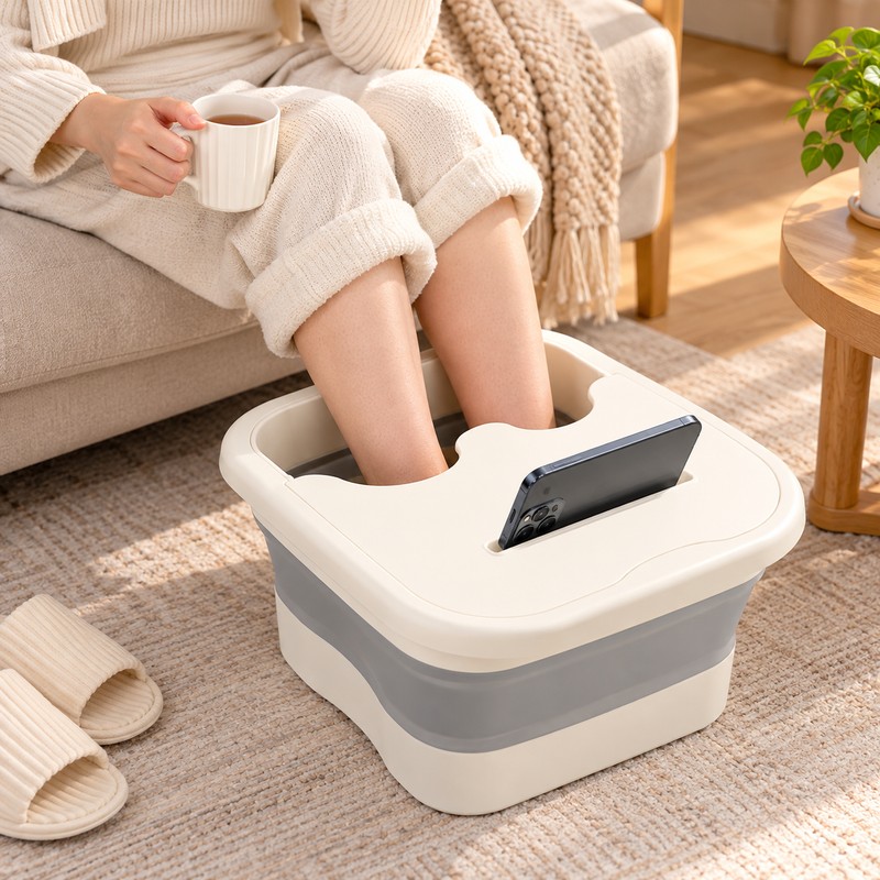 Portable Footbath Massage Bucket Easy To Store Foot Soaking Bath
